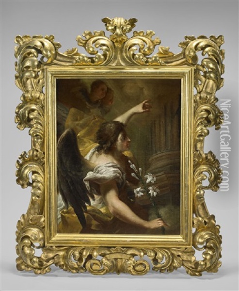 Archangel Gabriel Oil Painting - Annibale Carracci