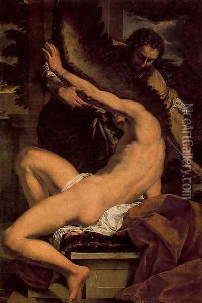 Dedalus and Icaro Oil Painting - Charles Le Brun