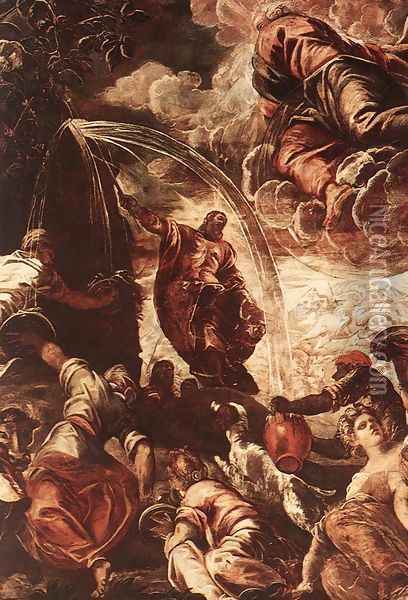 Moses Drawing Water from the Rock [detail: 1] Oil Painting - Jacopo Tintoretto (Robusti)