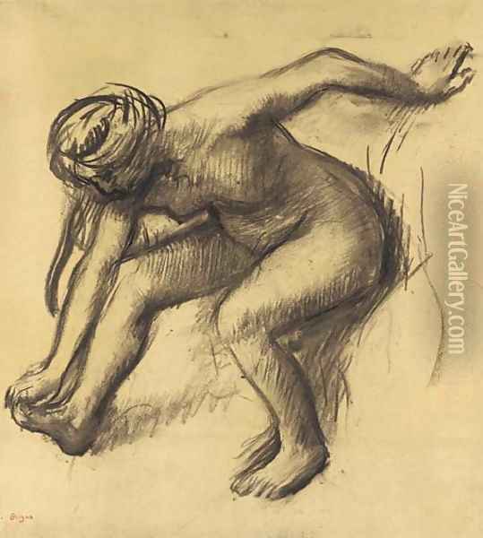 Apres le bain (Femme nue) Oil Painting - Edgar Degas