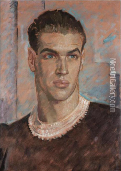 Portrait Of Andre Eglevsky Oil Painting - Glyn Warren Philpot