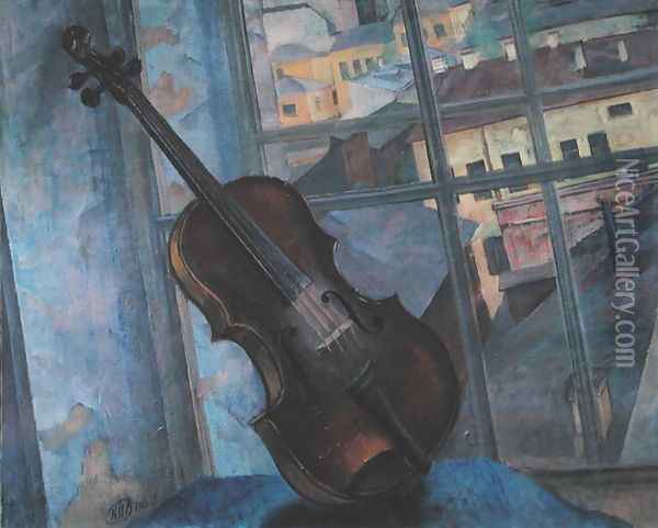 Violin, 1918 Oil Painting - Kuzma Sergeevich Petrov-Vodkin