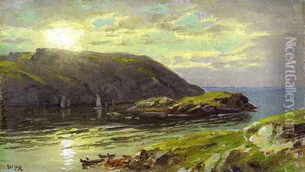 The Harbor at Monhegan Oil Painting - William Trost Richards