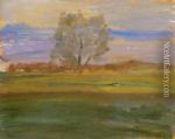 Tree In Martely Oil Painting - Janos Tornyai