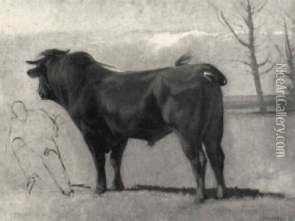 Prairie Au Crepuscule Oil Painting - Albert Lugardon