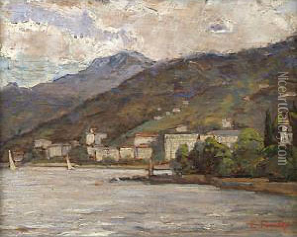 Piccola Marina Oil Painting - Enrico Fonda