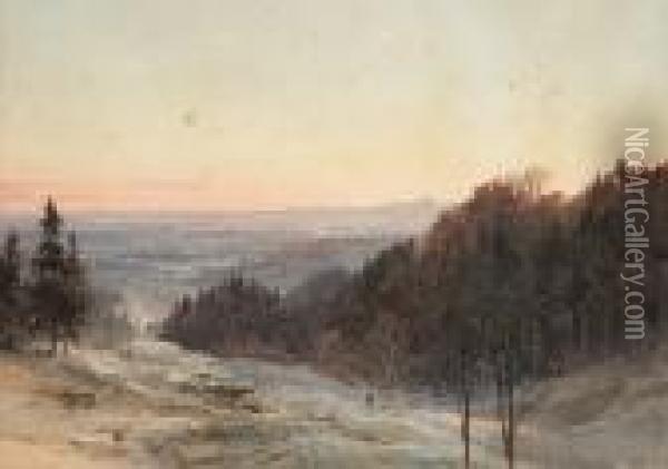 Winter Landscape Oil Painting - Edward Theodore Compton