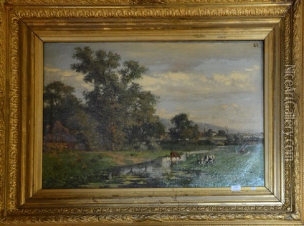 Paysage Champetre Oil Painting - Auguste Dandoy