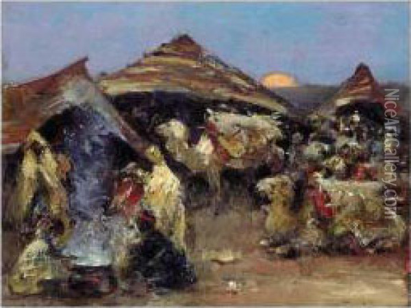 An Arab Camp Oil Painting - William Kennedy