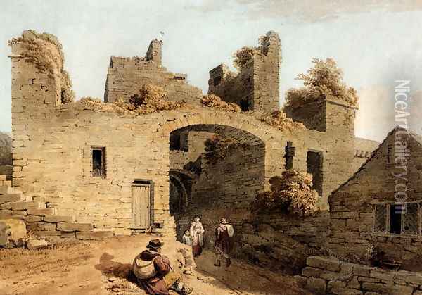 The Entrance To Conway Castle, Caernarvonshire Oil Painting - Joseph Powell