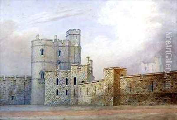 Windsor Castle the Military Knights Tower Oil Painting - Michael Gandy