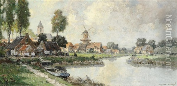 Nootdorp Bei Delft Im Sommer Oil Painting - Gerard Delfgaauw