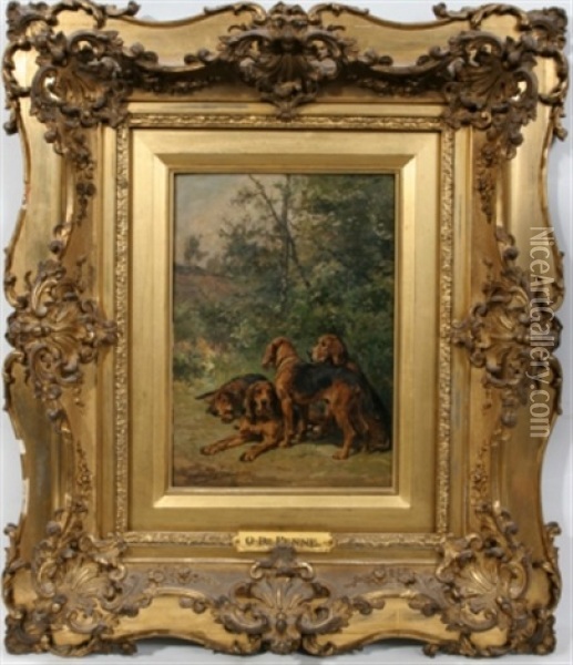 Image Of Puppies Oil Painting - Olivier de Penne