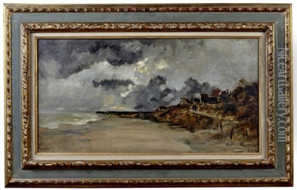 L'orage A Villerville Oil Painting - Hippolyte Camille Delpy