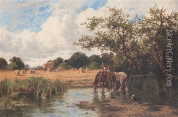 Across The Stream Oil Painting - Henry H. Parker