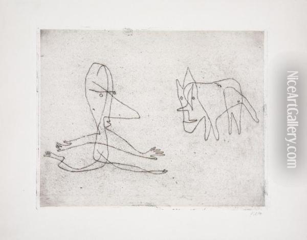 Was Lauft Er? Oil Painting - Paul Klee