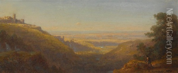 Landschaft Bei Tivoli Oil Painting - Carl Robert Kummer