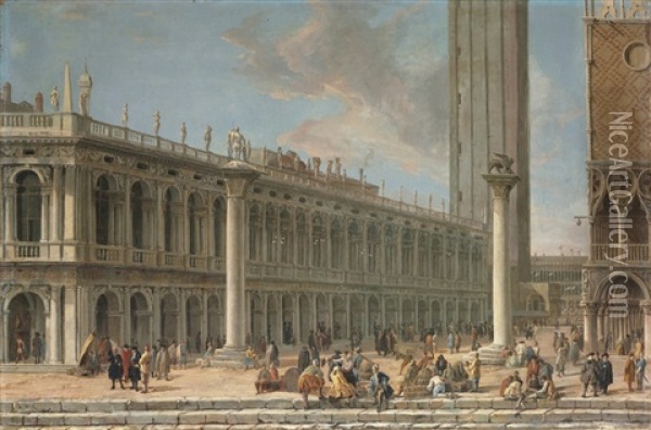 View Of The Piazzetta Of Saint Mark, Venice Oil Painting - Luca Carlevarijs