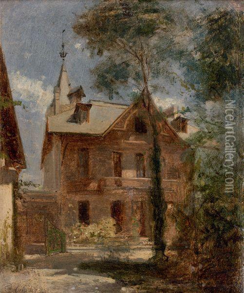 Maison A Honfleur Oil Painting - Adolphe Felix Cals