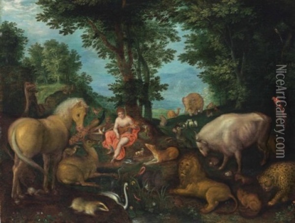 Orpheus Charming The Animals Oil Painting - Jan Brueghel the Elder