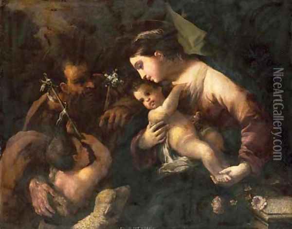 The Holy Family with the Infant Saint John the Baptist Oil Painting - Luca Giordano