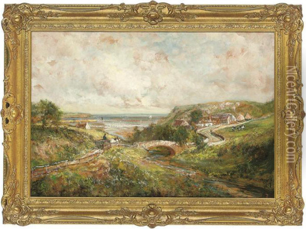 A Village By The Sea Oil Painting - John Falconar Slater