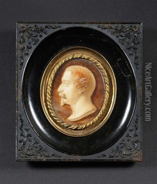 L'empereur Napoleon Iii De Profil Oil Painting - Jacques-Noel-Marie Fremy