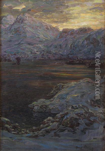 Bergslandskap Oil Painting - Anna Boberg