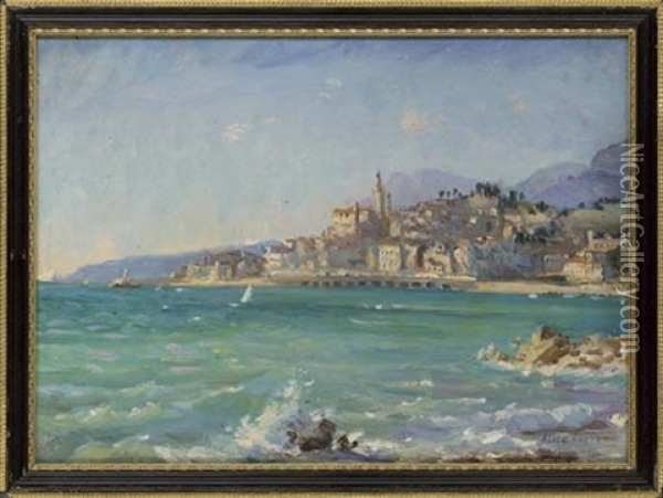 The Italian Speronare (+ Off The Italian Coast; Pair) Oil Painting - Alice Maud Fanner