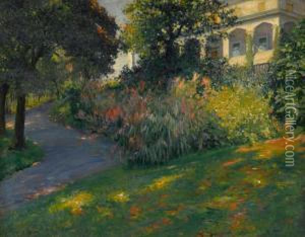 Sun Dappled Garden Oil Painting - Robert William Vonnoh