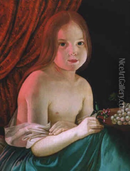 Portrait Eines Sitzenden Madchens Oil Painting - Franz Dobiaschofsky