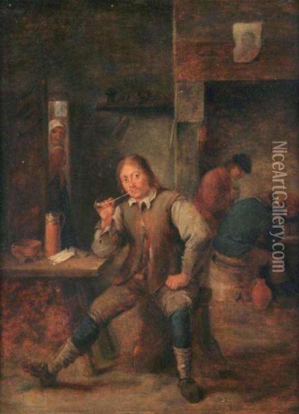 A Smoker Oil Painting - David The Younger Teniers