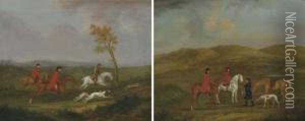 Hare Coursing: The Chase; And The Kill Oil Painting - J. Francis Sartorius