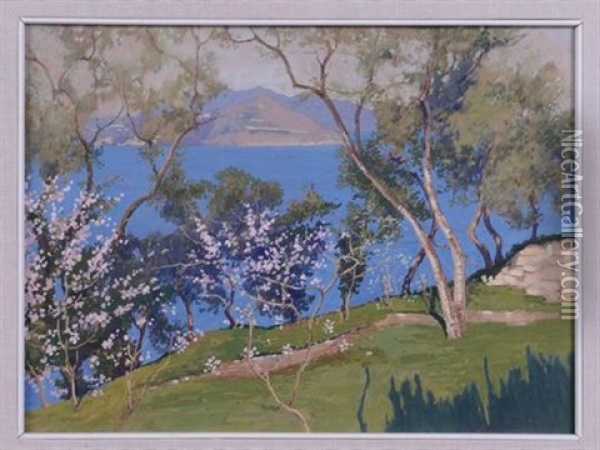 Veduta Di Capri Oil Painting - Attilio Zanchelli