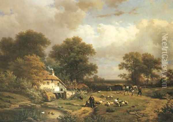 Pastoral Scene Oil Painting - Eugene Verboeckhoven