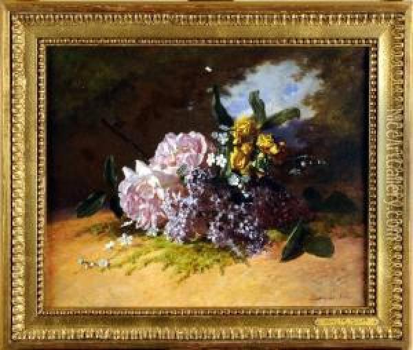 [nature Morte Aux Roses Et Auxlilas] Oil Painting - Noter David De