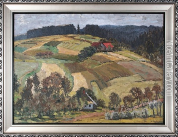 U Kozlova Oil Painting - Rudolf Vejrych