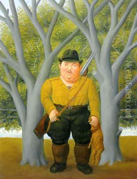 A Hunter El Cazador Oil Painting - Fernando Botero