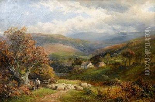 A Devonshire Valley Oil Painting - George Turner