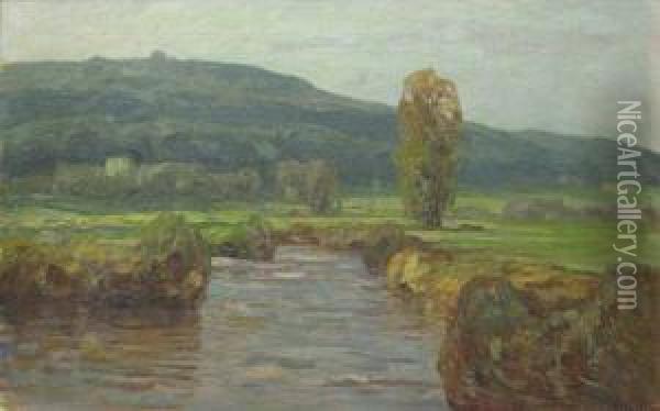 Bei Wurmlingen Oil Painting - Karl Schickhardt