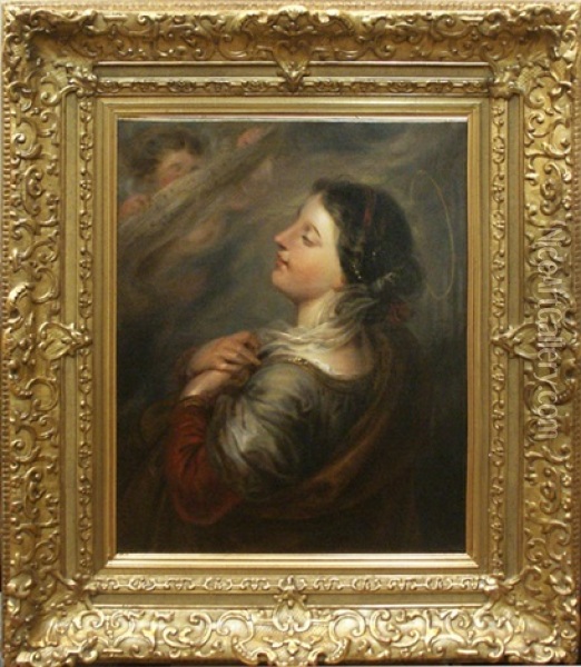 Sainte Cecile Oil Painting - Antoine Joseph (Antonie) Wiertz