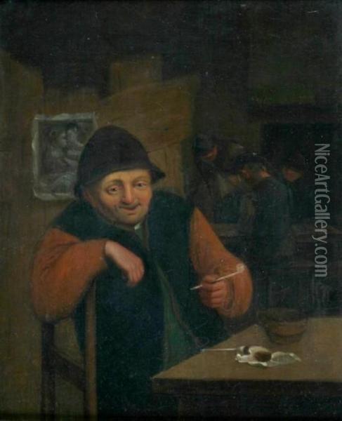 Man Smoking A Pipe Oil Painting - Adriaen Jansz. Van Ostade