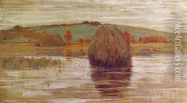 Flood Tide, Ipswich Marshes, Massachusetts Oil Painting - Arthur Wesley Dow
