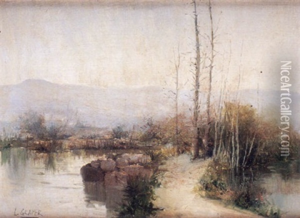 Camino En El Lago Oil Painting - Luis Graner y Arrufi