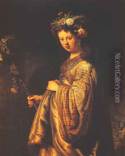 Saskia or Flora Oil Painting - Rembrandt Van Rijn