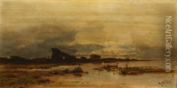 Moorland Landscape Oil Painting - Ludwig, Louis Neubert