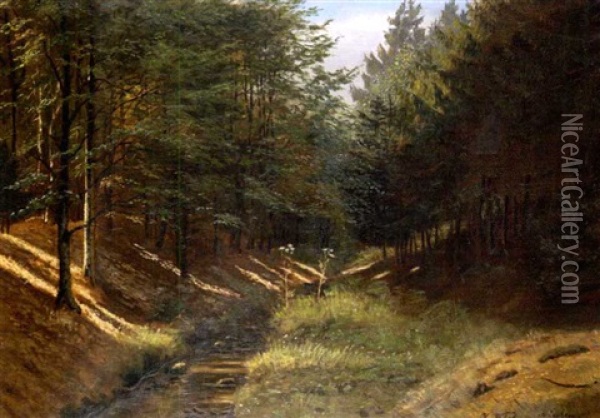 Sous-bois Oil Painting - Yuliy Yulevich (Julius) Klever