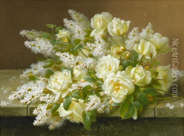 Yellow Roses Oil Painting - Paul De Longpre
