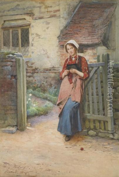 At The Garden Gate Oil Painting - Carlton Alfred Smith