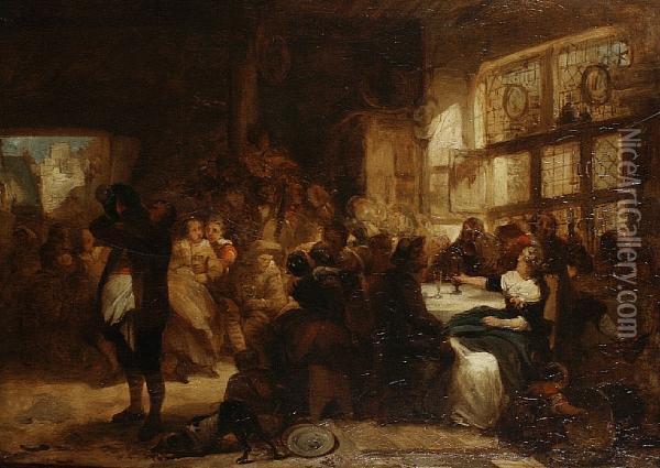 Figures Drinking In A Tavern Oil Painting - Herman Frederik Carel ten Kate
